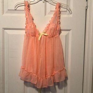 Peach Victoria’s Secret babydoll teddy